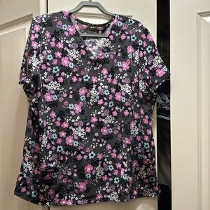 Soft stretch scrub top